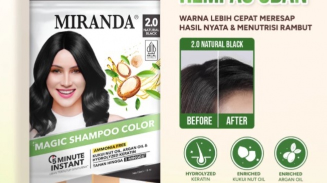 Miranda Magic Shampoo Color Sachet Natural Black