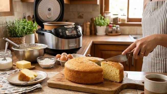 Cara Membuat Kue Bolu dengan Magic Com, Hasil Lembut Matang Merata Anti Gagal