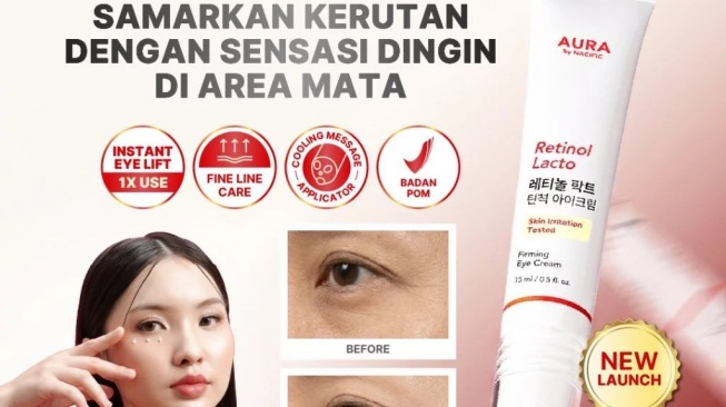 AURA by Nacific Under Eye Lifting Cream Retinol Lacto Firming (Shopee)