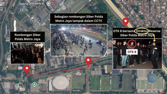 Foto pergerakan rombongan Siber Polda Metro Jaya [Sumber: Istimewa]