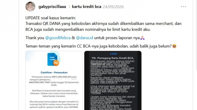Limit Kartu Kredit Kembali, DANA Pulihkan Dana Pengguna yang Terdampak Transaksi Tak Dikenal