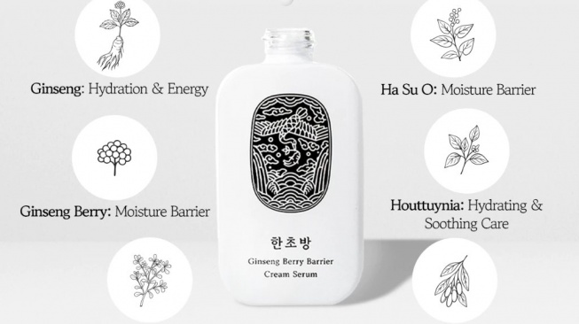 HERB KABINET Ginseng Berry Barrier Cream Serum (Shopee)