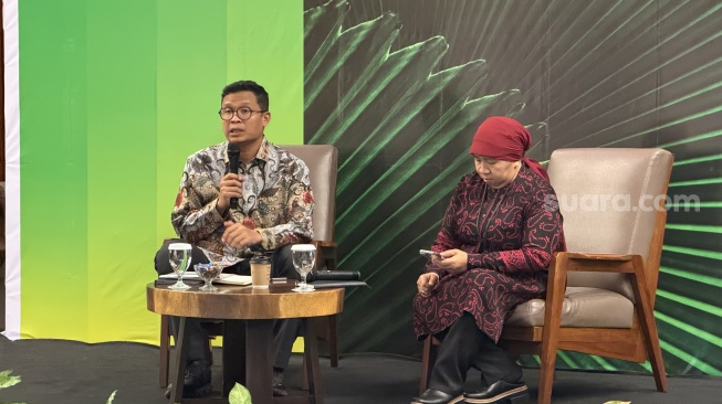 Dirjen Pajak Bimo Wijayanto saat Media Gathering di Bogor, Jawa Barat, Kamis (1/10/2026). [Suara.com/Dicky Prastya]