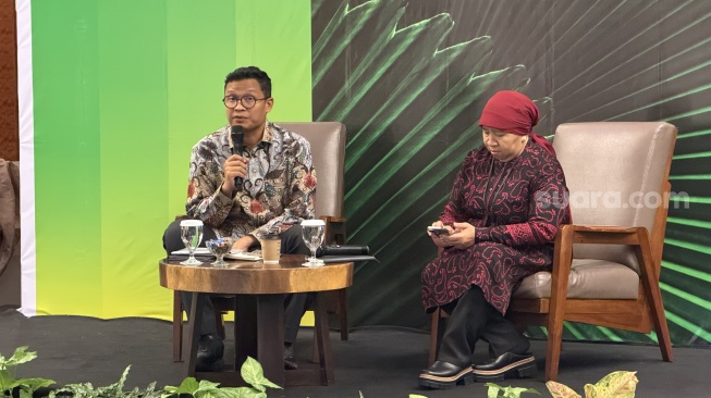 Dirjen Pajak Bimo Wijayanto saat Media Gathering di Bogor, Jawa Barat, Kamis (1/10/2026). [Suara.com/Dicky Prastya]