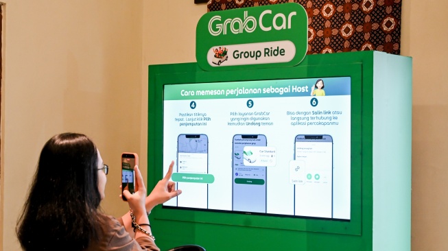 Cara menggunakan fitur Group Ride. [Grab Indonesia]