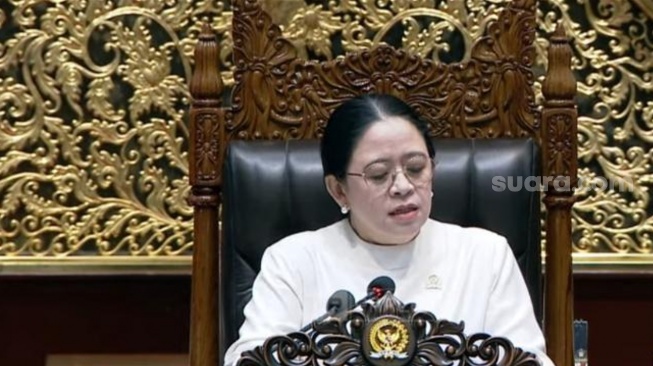 Ketua DPR RI Puan Maharani saat memimpin rapat paripurna. (tangkap layar)