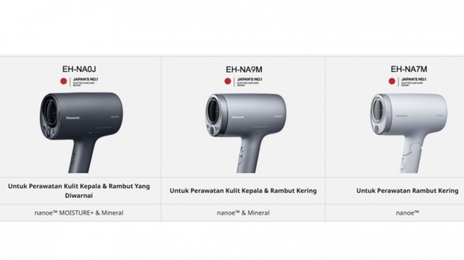Panasonic EH-NA0J, EH-NA9M, dan EH-NA7M. (Dok: Panasonic)