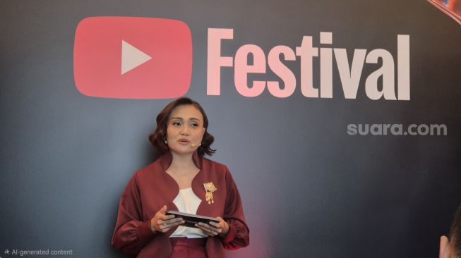 Country Director Google Indonesia, Veronica Utami dalam jumpa pers YouTube Festival 2026 di Jakarta, Rabu (7/10/2026). [Suara.com/Dythia]