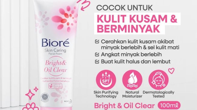 Biore Facial Foam Bright & Oil Clear (Shopee)