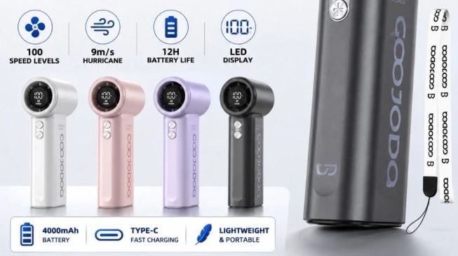 Kipas Mini Portable Hemat Baterai untuk Ngonser. (Shopee)