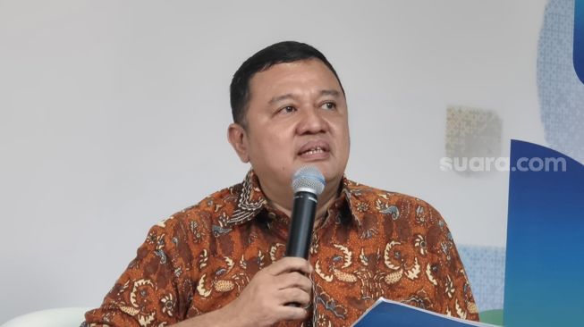 Direktur Jenderal Ekosistem Digital Komdigi, Edwin Hidayat Abdullah dalam pembukaan Bali Tech Week 2026 di Jakarta, Selasa (13/10/2026). [Suara.com/Dythia]