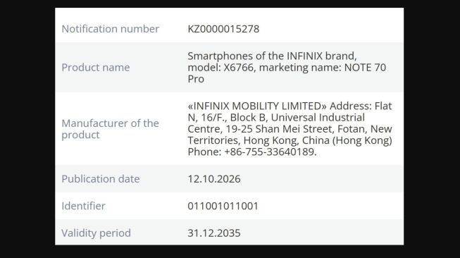 Bocoran Infinix Note 70 Pro. [Naijaandroidarena]