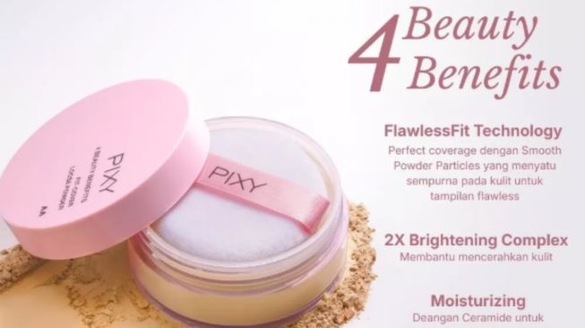 Pixy 4 Beauty Benefits Fit-Cover Loose Powder. [Pixy]