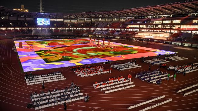 Suasana acara pembukaan Asian Para Games 2026 di Stadion Paloma Mizuho, Nagoya, Aichi, Jepang, Minggu (18/10/2026). [ANTARA FOTO/Mohammad Ayudha/kye]
