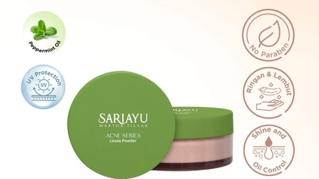 Bedak Tabur Sariayu Tutup Hijau (Shopee)