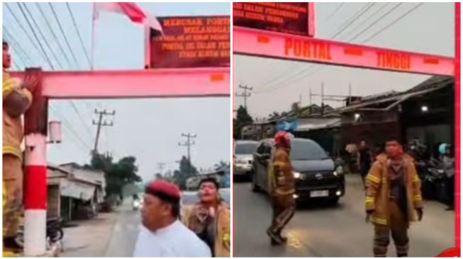 Viral Mobil Damkar Tertahan Portal di Banyuasin, Petugas Sempat Adu Argumen hingga Membongkarnya