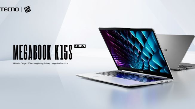 Tecno Megabook K15S Hadir di Indonesia, Bawa 9 Port dan Baterai 70 Wh