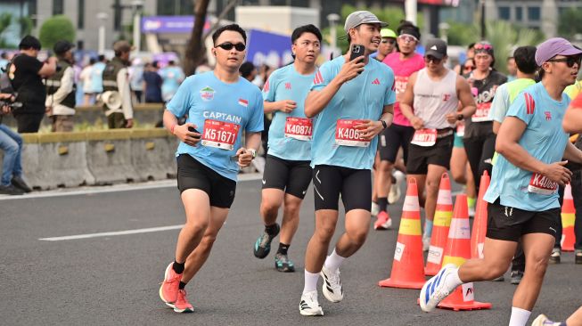 Para pelari mengikuti Jakarta Running Festival (JRF) di Jakarta, Minggu (25/10/2026). [handout] 