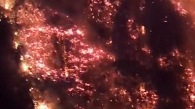 Sejumlah liang atau kuburan leluhur di tebing batu Kabupaten Toraja Utara, Sulawesi Selatan, terbakar [SuaraSulsel.id/Istimewa]