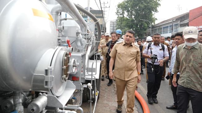 Pemerintah Kota Makassar menjajaki penggunaan kendaraan penyedot air berdaya tinggi dan penyemprot bertekanan tinggi dari Jepang untuk mengantisipasi genangan dan banjir menjelang musim hujan [SuaraSulsel.id/Istimewa]