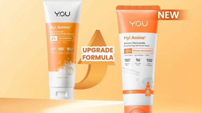 Y.O.U Hy! Amino+ Sakura-Niacinamide Brightening Gel Facial Wash (Shopee)