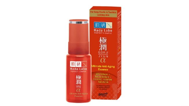 Hada Labo Gokujyun Alpha Ultimate Anti Aging Essence.