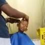Kocak! Bocah Tertidur saat Dipotong Rambut, Hasilnya...