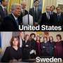 Wakil PM Swedia Bikin Foto Bareng Staf untuk Ejek Donald Trump