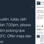 Kicauan Nyinyir Minta Non-Muslim Mengalah Antre Makanan Berbuka