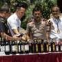 Sebanyak 307 Botol Miras Ilegal di Padang Disita Polisi