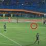 Viral! Kucing Tiduran di Depan Gawang Persela vs Borneo