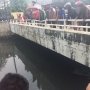 Begini Aksi Pasukan Damkar Kejar 3 Buaya di Kali Grogol