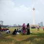 Ada Air Mancur Menari, Warga Penuhi Monas Sejak Pagi