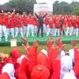 Gaya Jokowi Ikut Senam Tera Indonesia di Kebun Raya Bogor