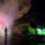 Bus Terbakar Saat Malam Tahun Baru, Penumpang Lari Berhamburan