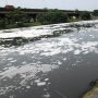 Banjir Kanal Timur Ditutupi Busa Salju