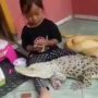 Ya Ampun, Bocah Ini Beri Lipstik Buaya Hidup yang Dipangkunya!