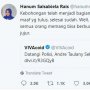 Hanum Rais bereaksi soal kasus dugaan penghinaan terhadap Calon Presiden Nomor Urut 02, Prabowo Subianto, oleh istri Andre Taulany, Erin Taulany. [twitter/hanumrais]