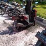 Ledakan di Kemenlu Jakarta, Motor Hangus Terbakar