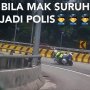 Polisi Kepergok Cornering Pakai Motor Patroli, Potretnya Picu Respons Kocak