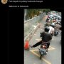 Rekam Pemotor Tendangi Cone, Warganet: Bapak ini Paling Indonesia Banget!