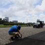 Persiapan Lintasan Balap Formula E, Sebagian Cobblestone Monas Diaspal