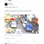 Kabur dari Polisi, Pengendara Motor Lawan Arus dan Seret Traffic Cone
