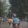 Viral Driver Ojol Tunggangi Kuda, Netizen: Motor Ketarik Leasing