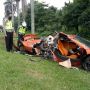 Jeger! Mobil Mclaren Kecelakaan di Tol Jagorawi, Bodi Ringsek