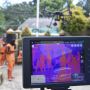 Pengecekan Suhu Tubuh dan Penyemprotan Disinfektan dengan Drone