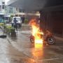 Pemilik Keluar dari Cafe, Tiba-Tiba Motornya Terbakar di Parkiran