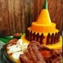 Kreasi Unik Pudding Tumpeng, Lengkap dengan Ayam Goreng dan Oseng Tempe