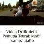 Viral Video Pemotor Tabrak Mobil sampai Salto Masuk Bak Belakang
