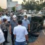 Mobil Polisi Digulingkan dan Dirusak Massa Pelajar STM di Bendungan Hilir